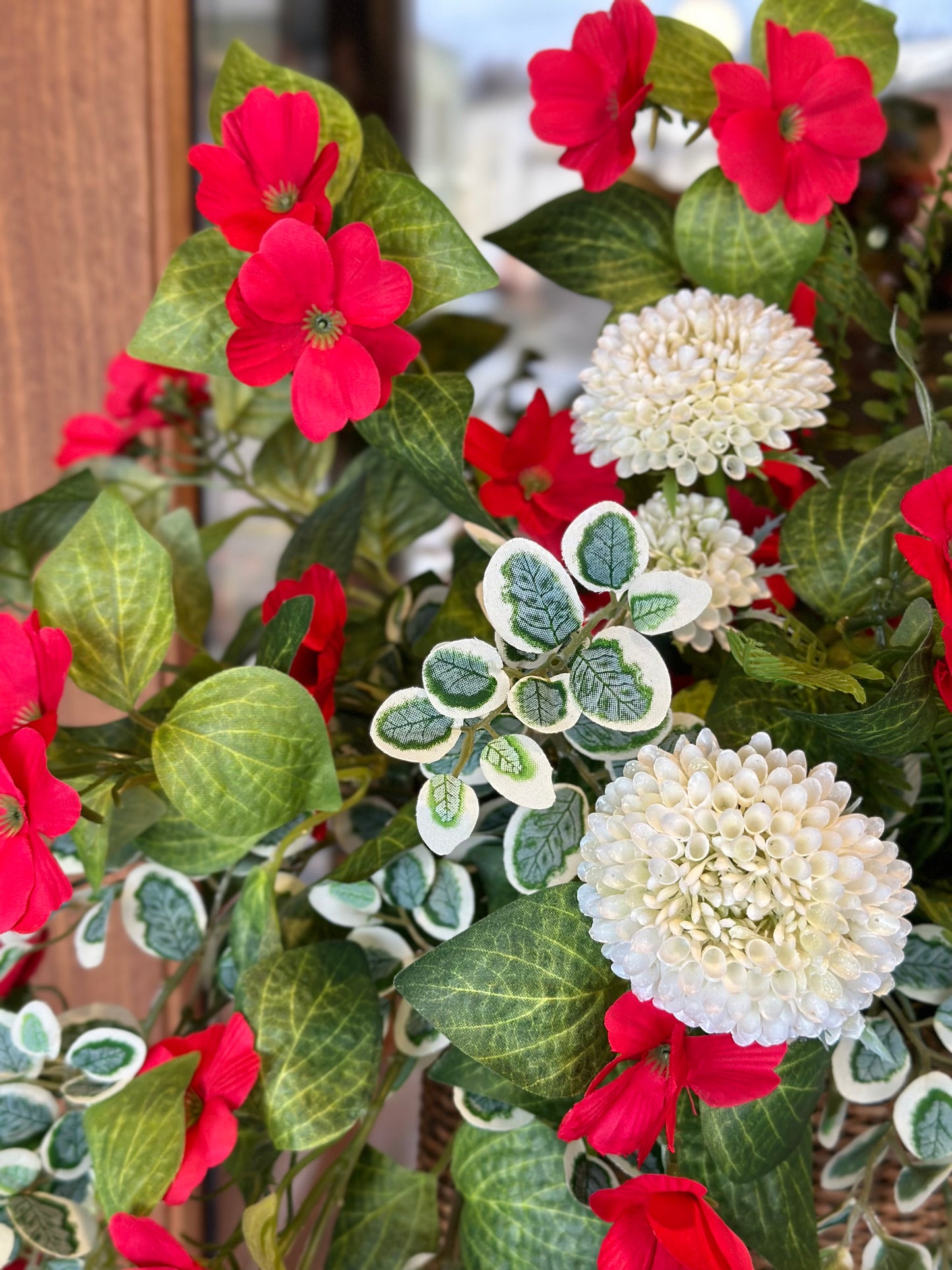 Red Impatiens Trailing Basket
