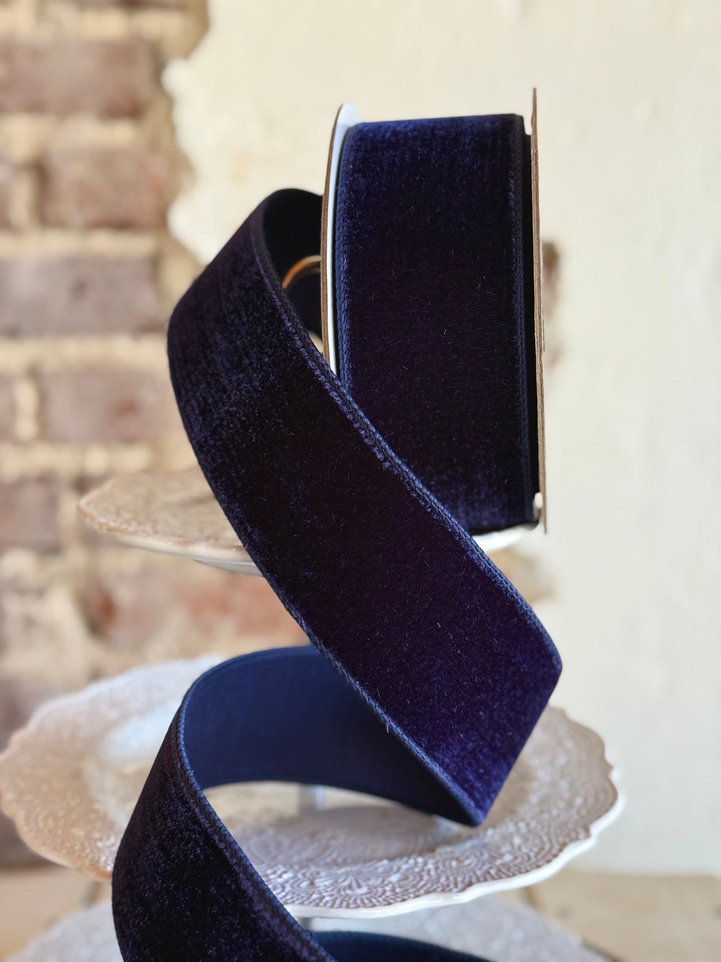 2.5” Navy Velvet Ribbon