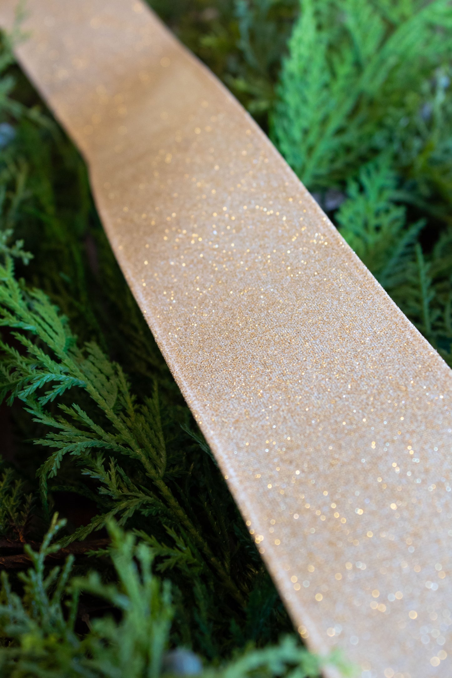2.5" Gold Glitter Ribbon