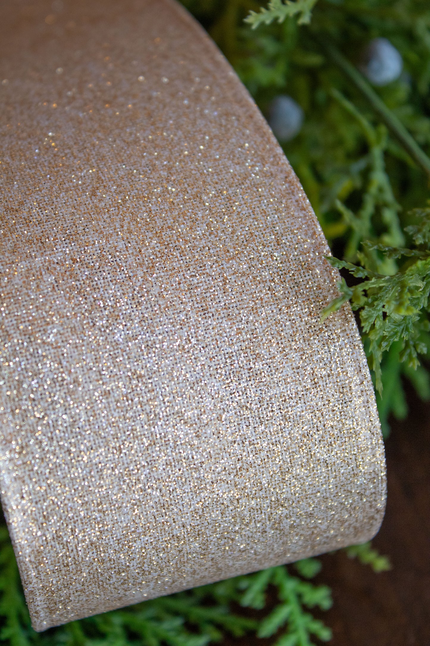 2.5" Gold Glitter Ribbon