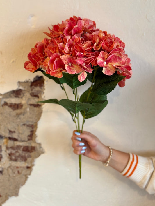 HYDRANGEA BUSH, 19.5" DUSTY ROSE