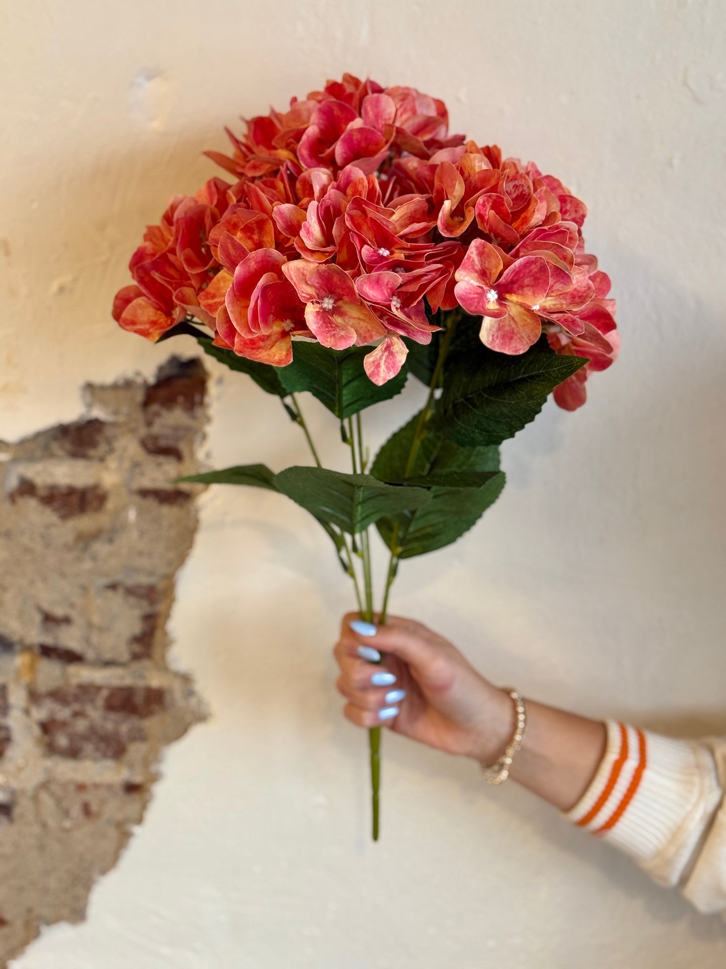 HYDRANGEA BUSH, 19.5" DUSTY ROSE