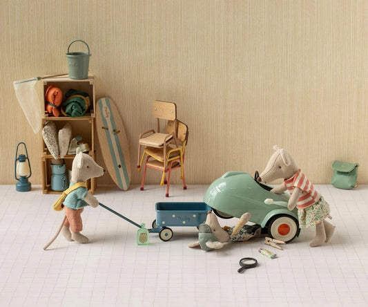Maileg - Car, Mouse - Light Mint