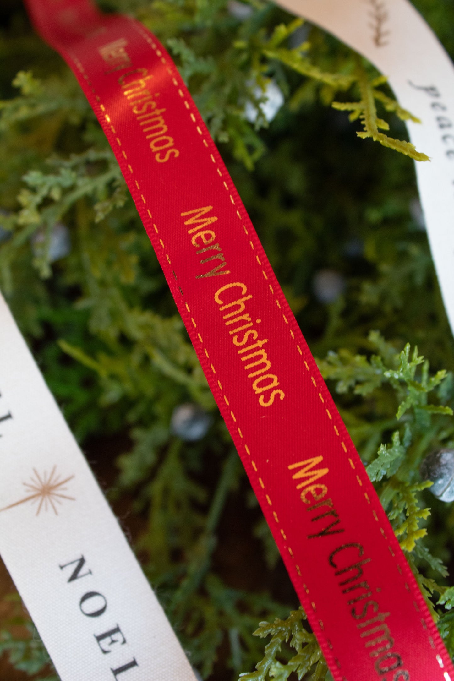 1" Red Merry Christmas Ribbon