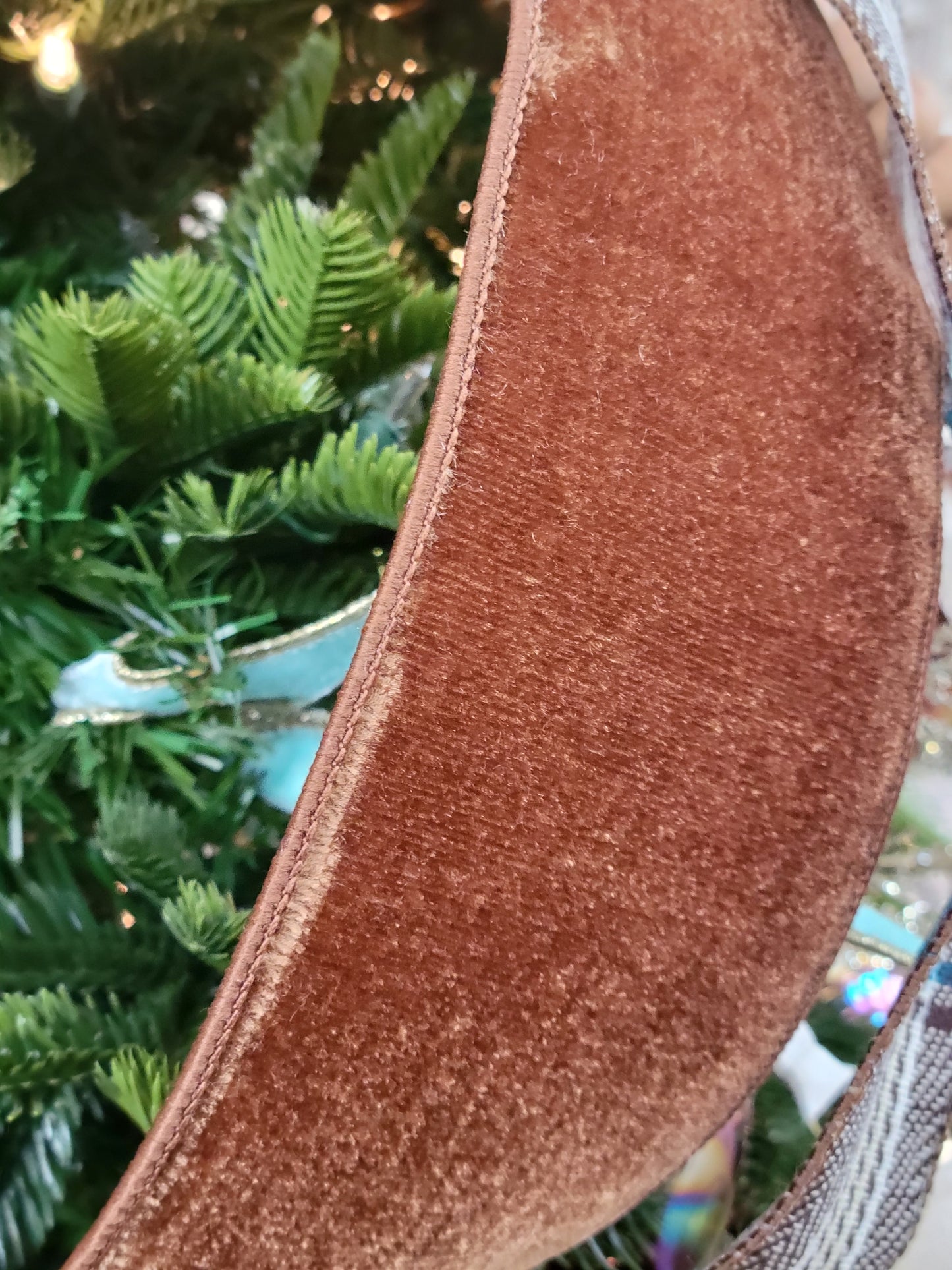 4"x 1 yard velvet faux dupioni back, just brown