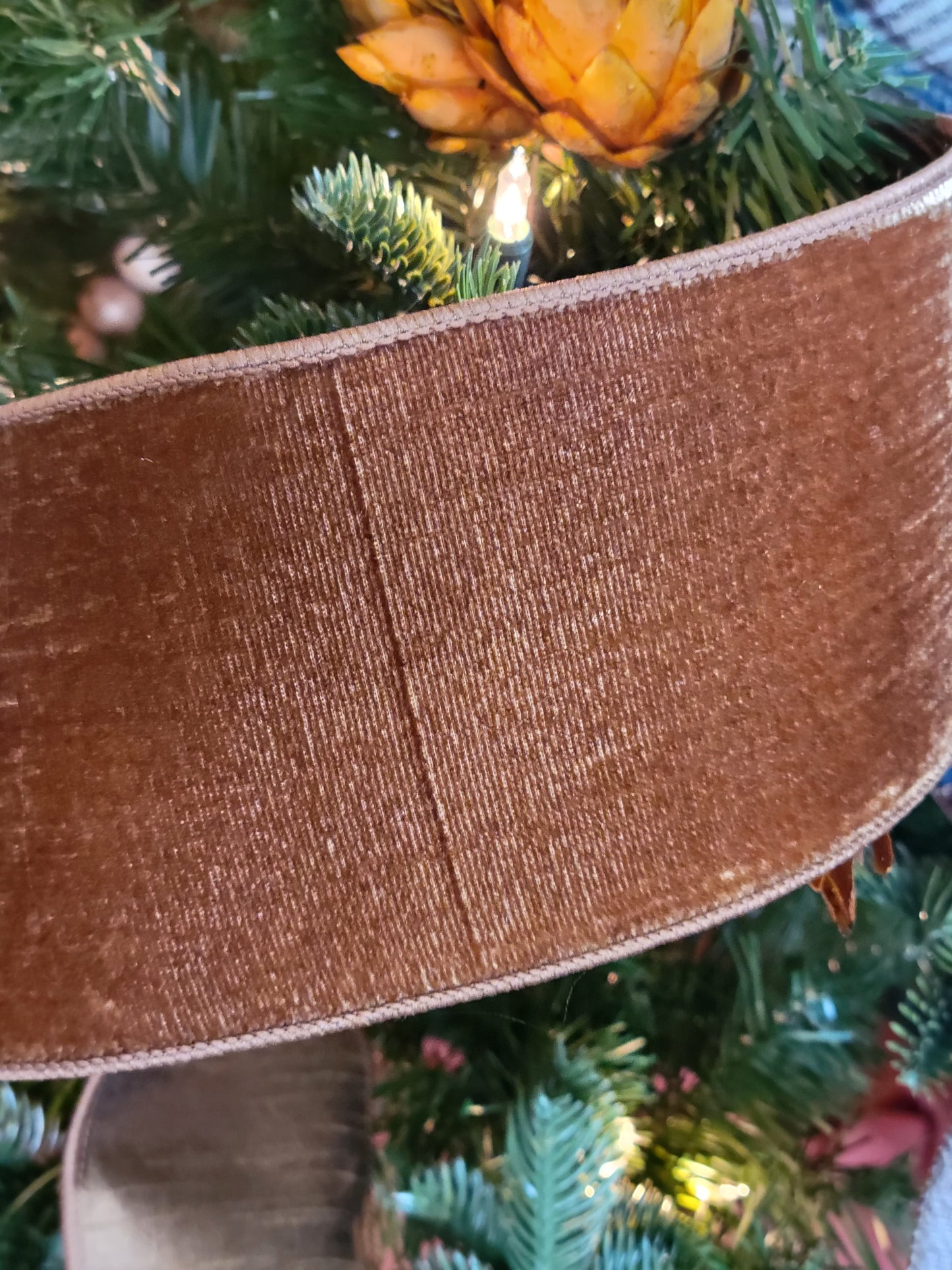 4"x 1 yard velvet faux dupioni back, just brown