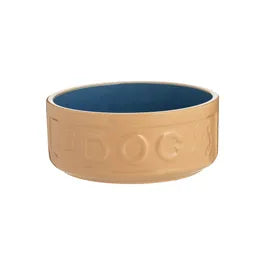 6" Cane & Blue Lettered Dog Bowl