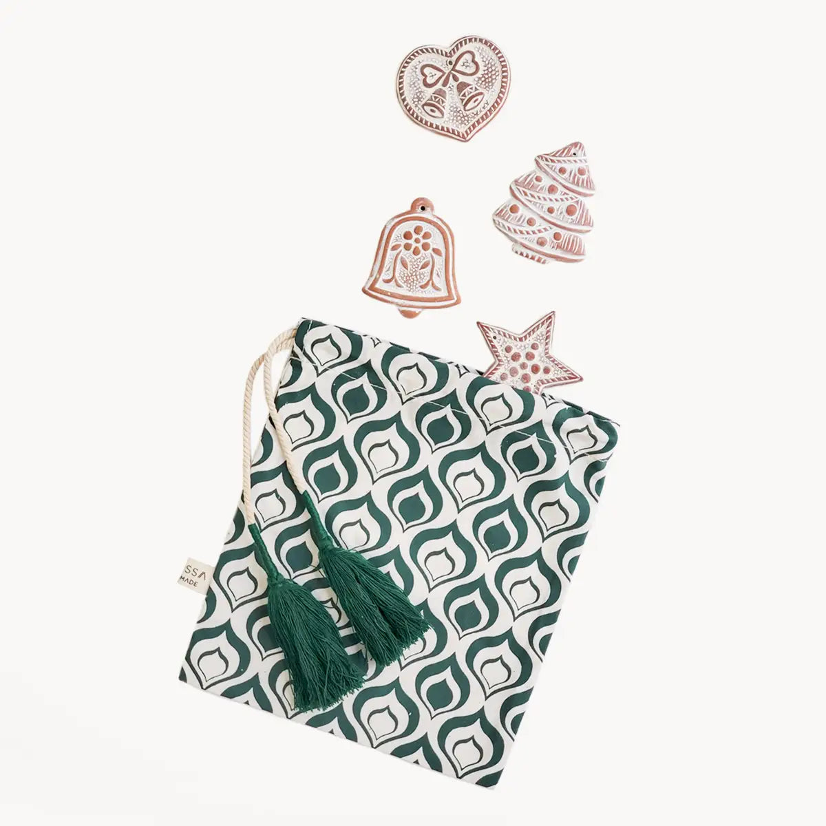Handmade Sugar Saver Ornament w/ Green Pouch