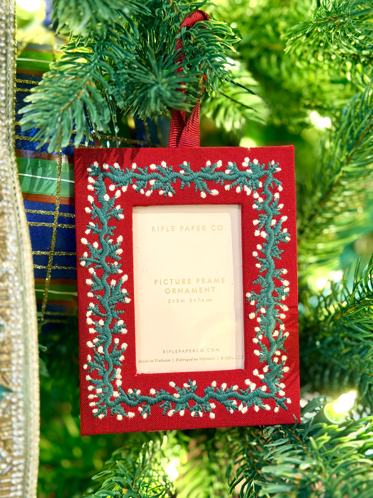 Garland Embroidered Frame Ornament