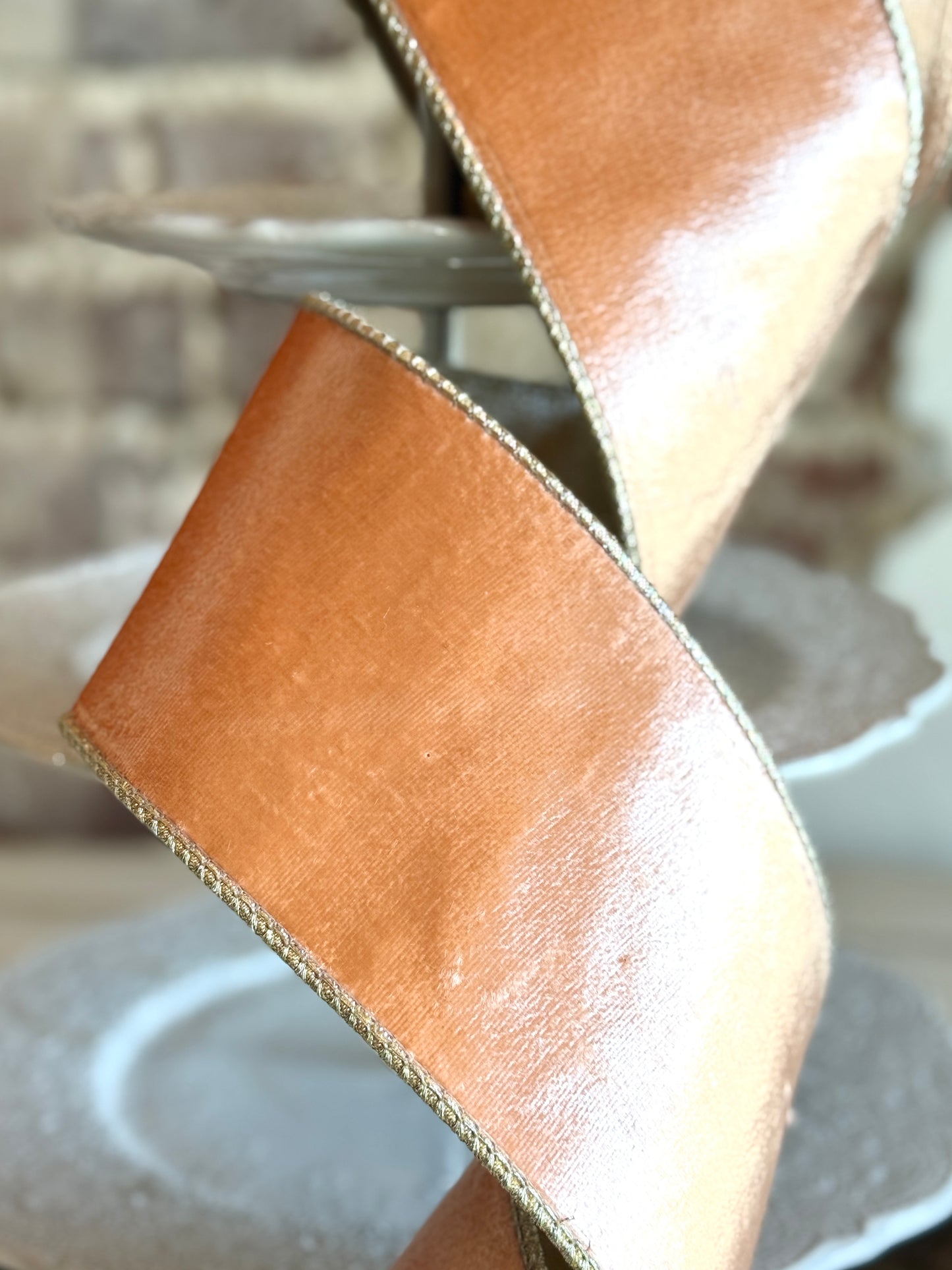 4" Coral Satin Velvet - Sold by the yard