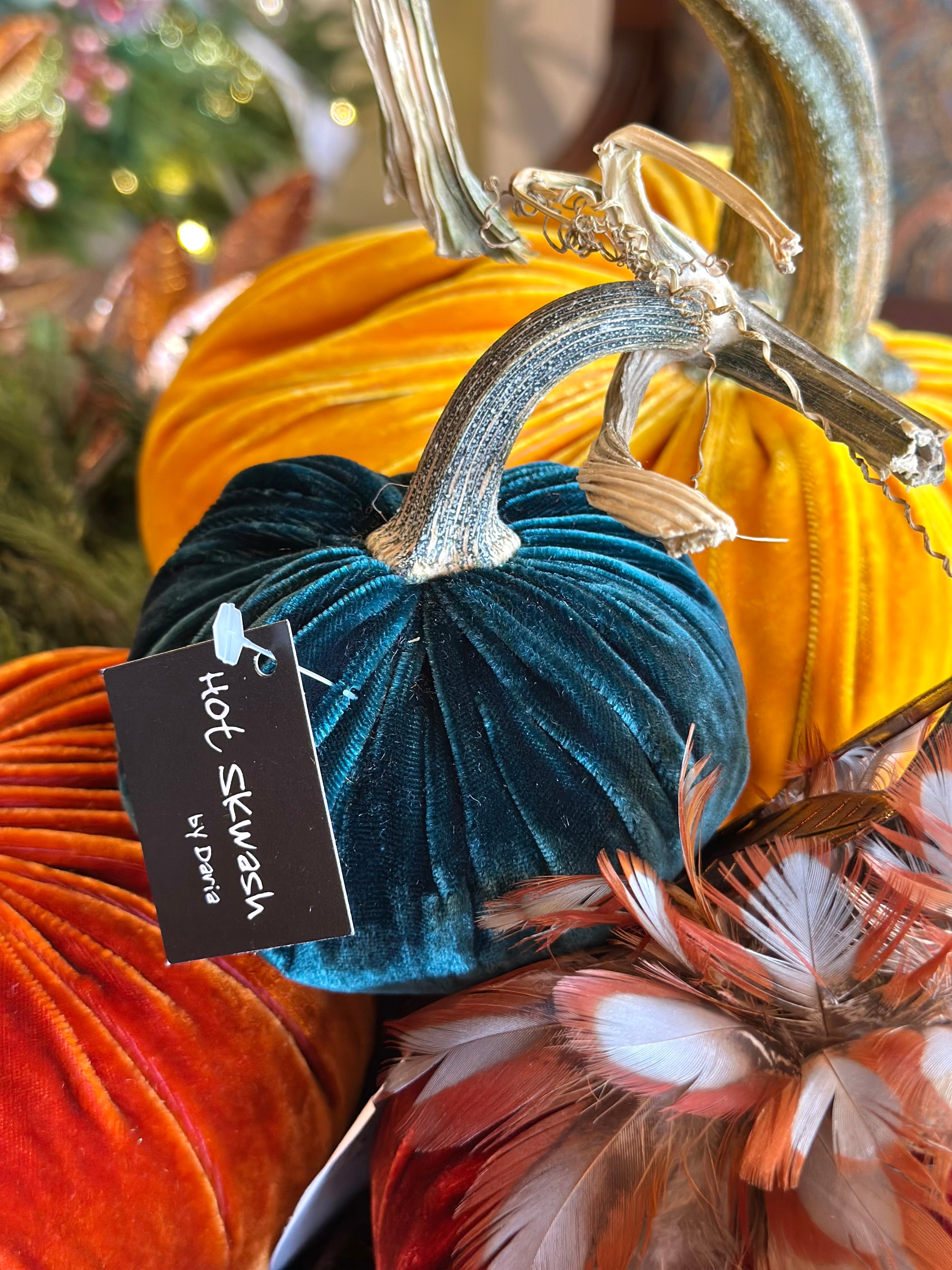 4” Silk Velvet Hot Skwash Pumpkin