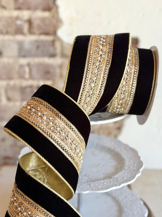 4” Black Maison Ruban Ribbon