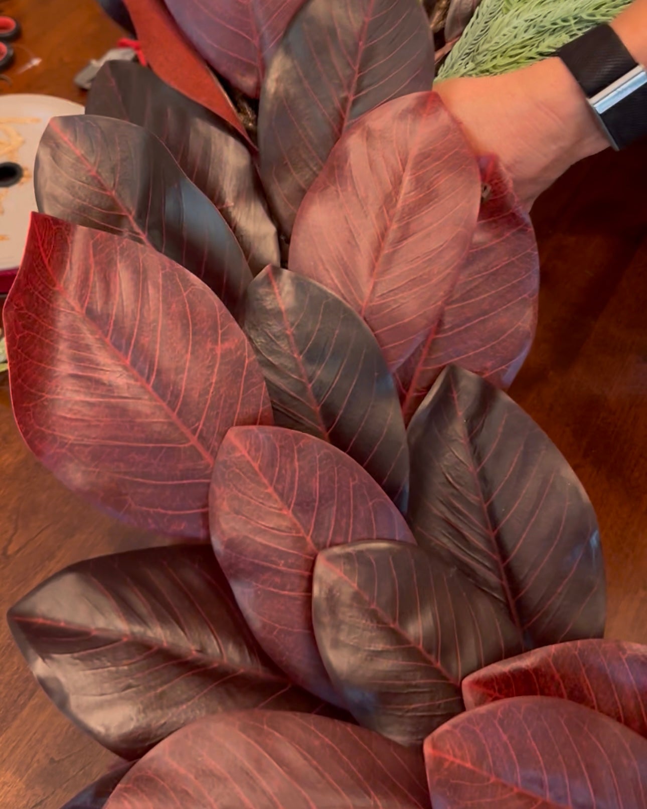 30” Burgundy Magnolia Wreath