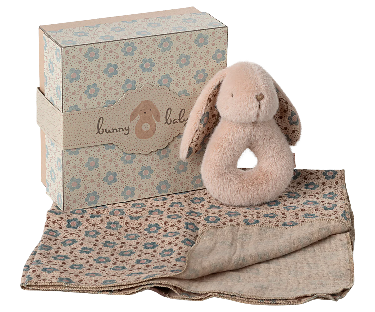 Bunny Rattle Set - Powder