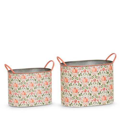 14.5" PUMPKIN VINE DECOR BUCKETS