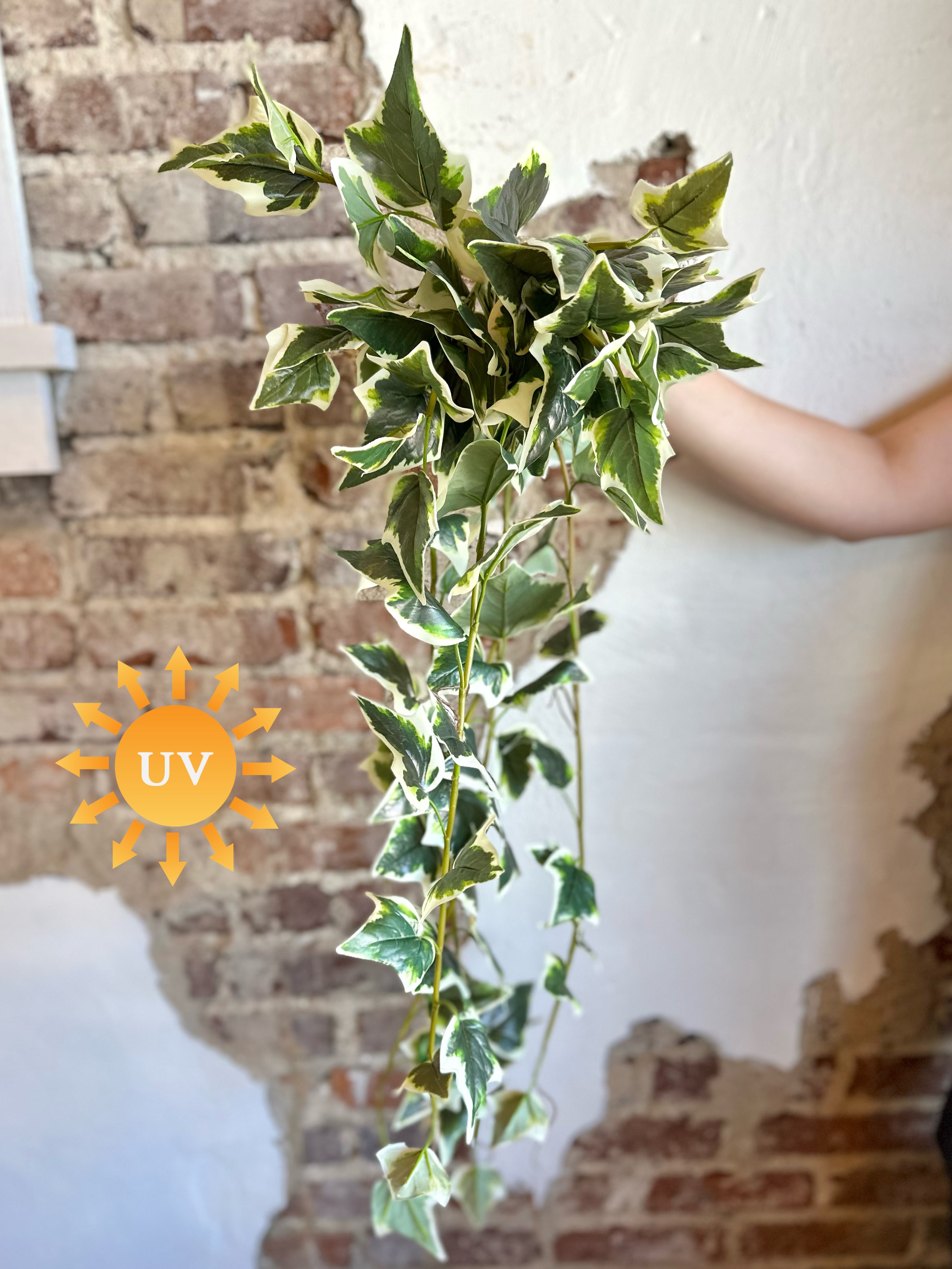 42" UV Natural Touch Garden Ivy Hanging Bush