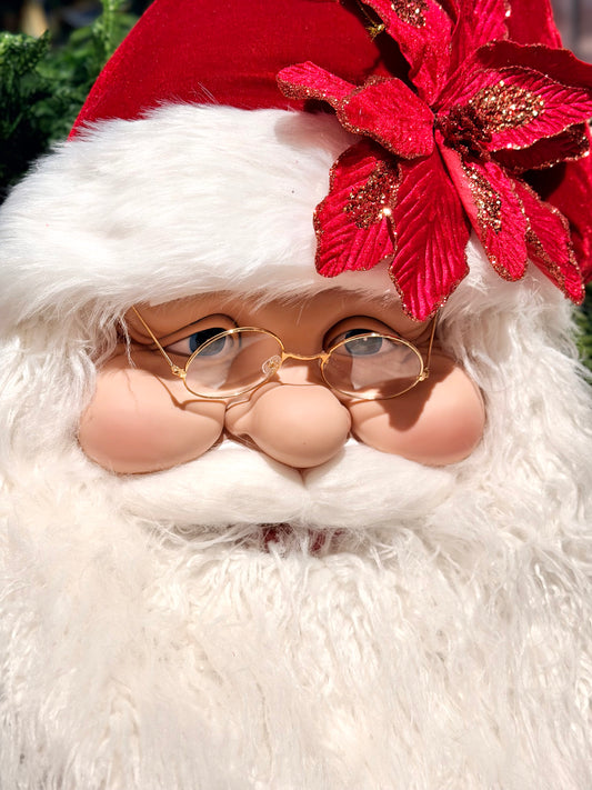 26" VELVET SANTA BUST WALL HANGING