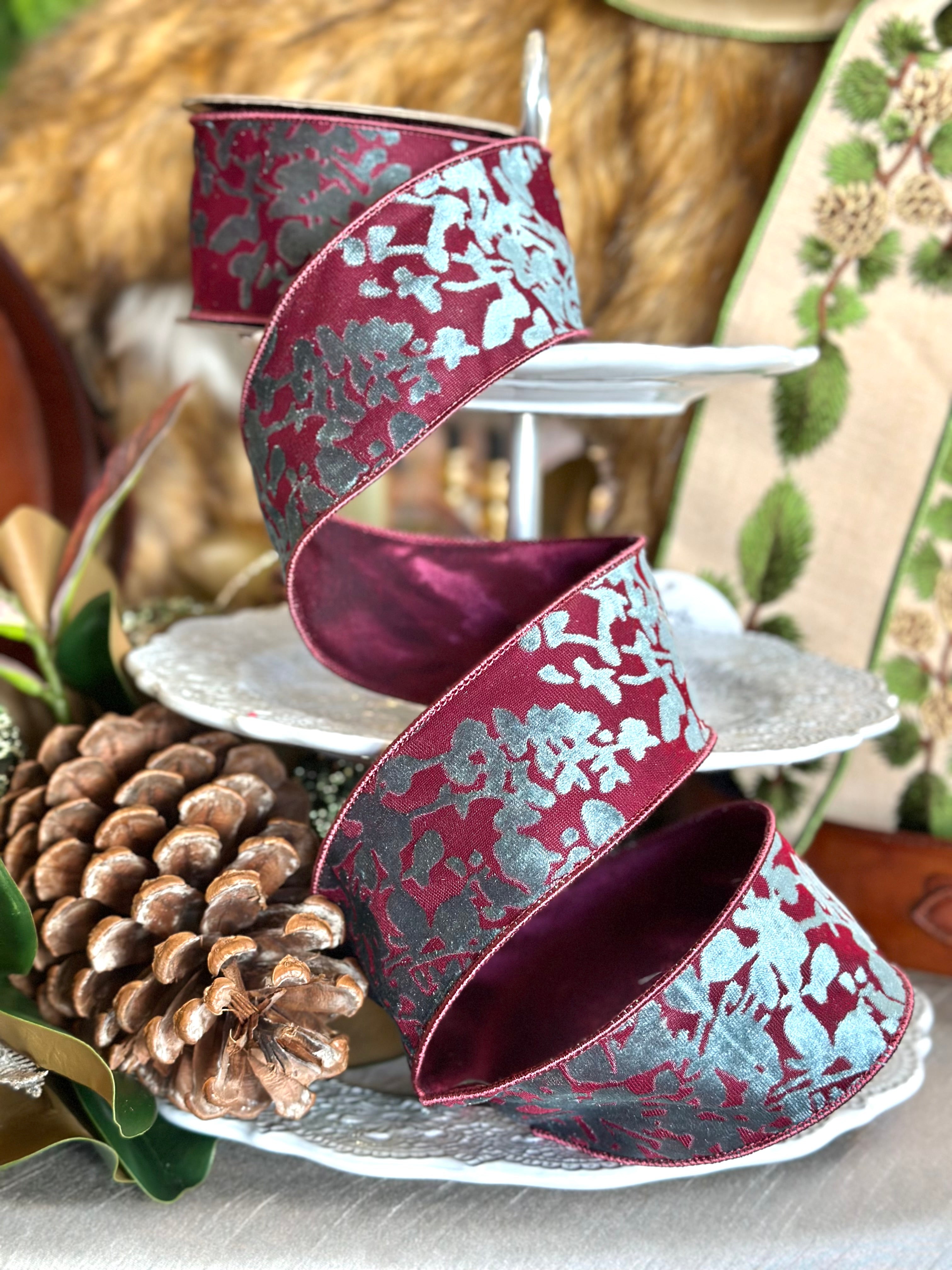 2.5" Burn Out Velvet Blue Celadon Liriope, Wine