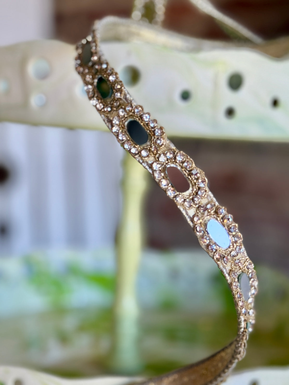 0.75” Diamond Reflection - Crystal, SOLD BY THE YARD
