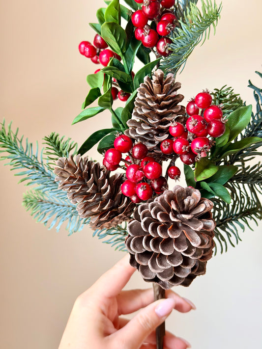 16.5" UV BERRY/CONE/FIR PICK