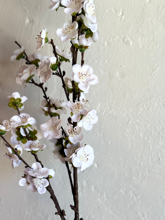 36" WHITE VELVET CHERRY BLOSSOM SPRAY