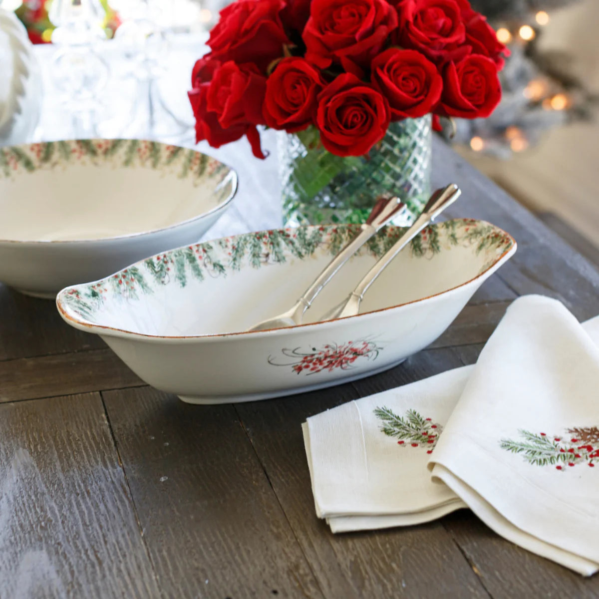Arte Italica - Natale Oval Serving Bowl