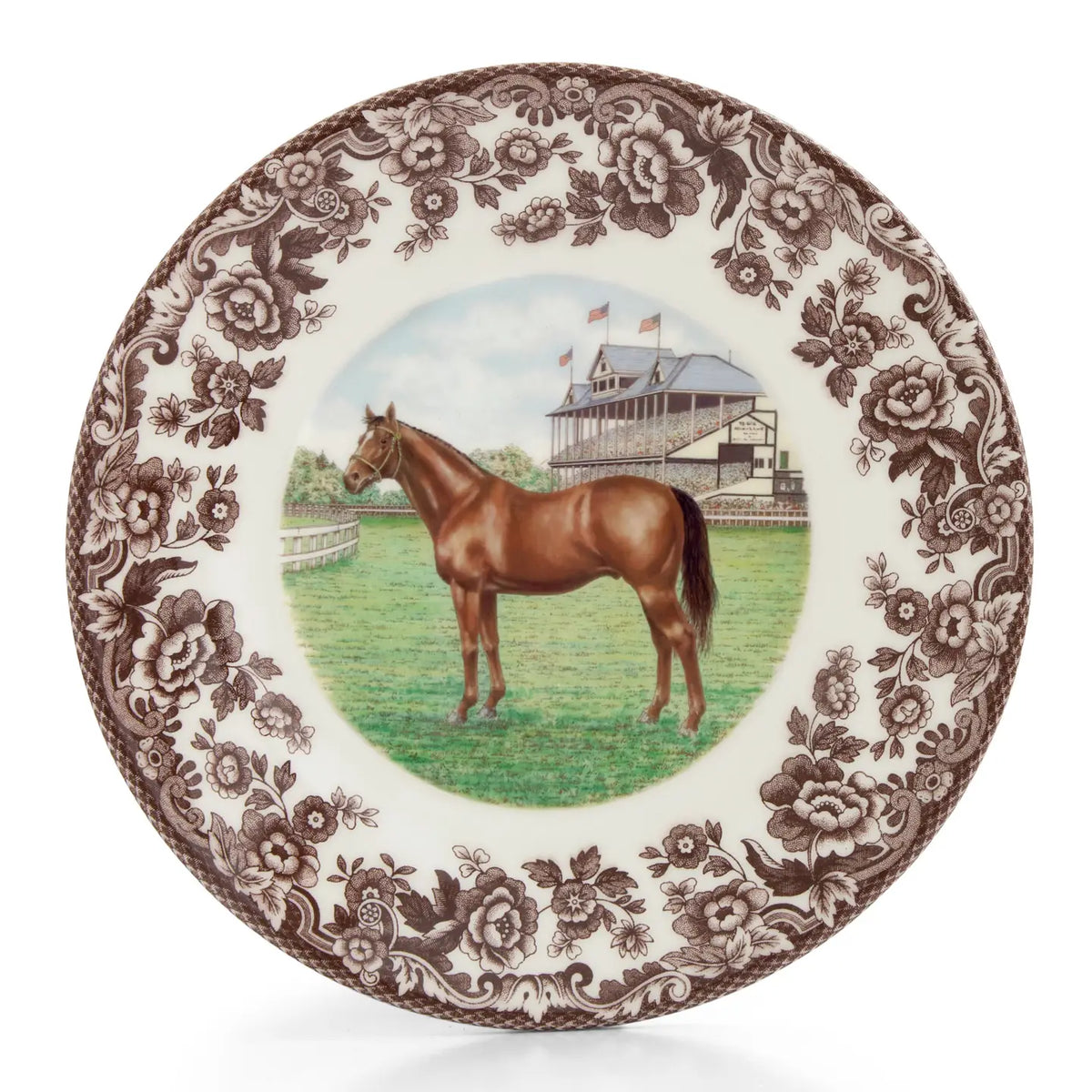 Spode Woodland Horses Salad Plate 8" Thoroughbred