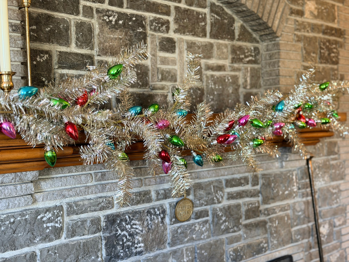 Tinsel & Christmas Lights Garland