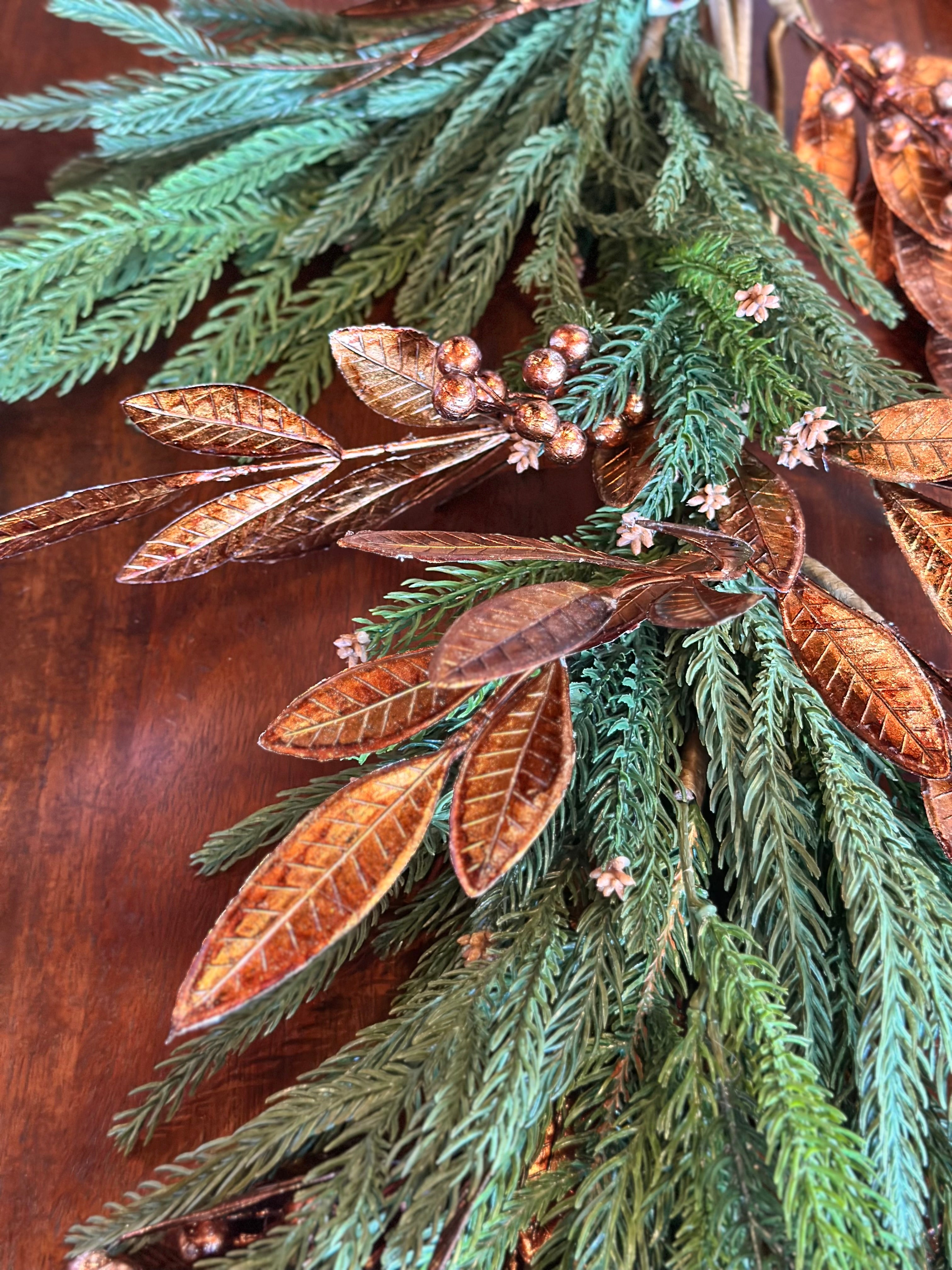 48” Metallic Laurel with Berries Garland