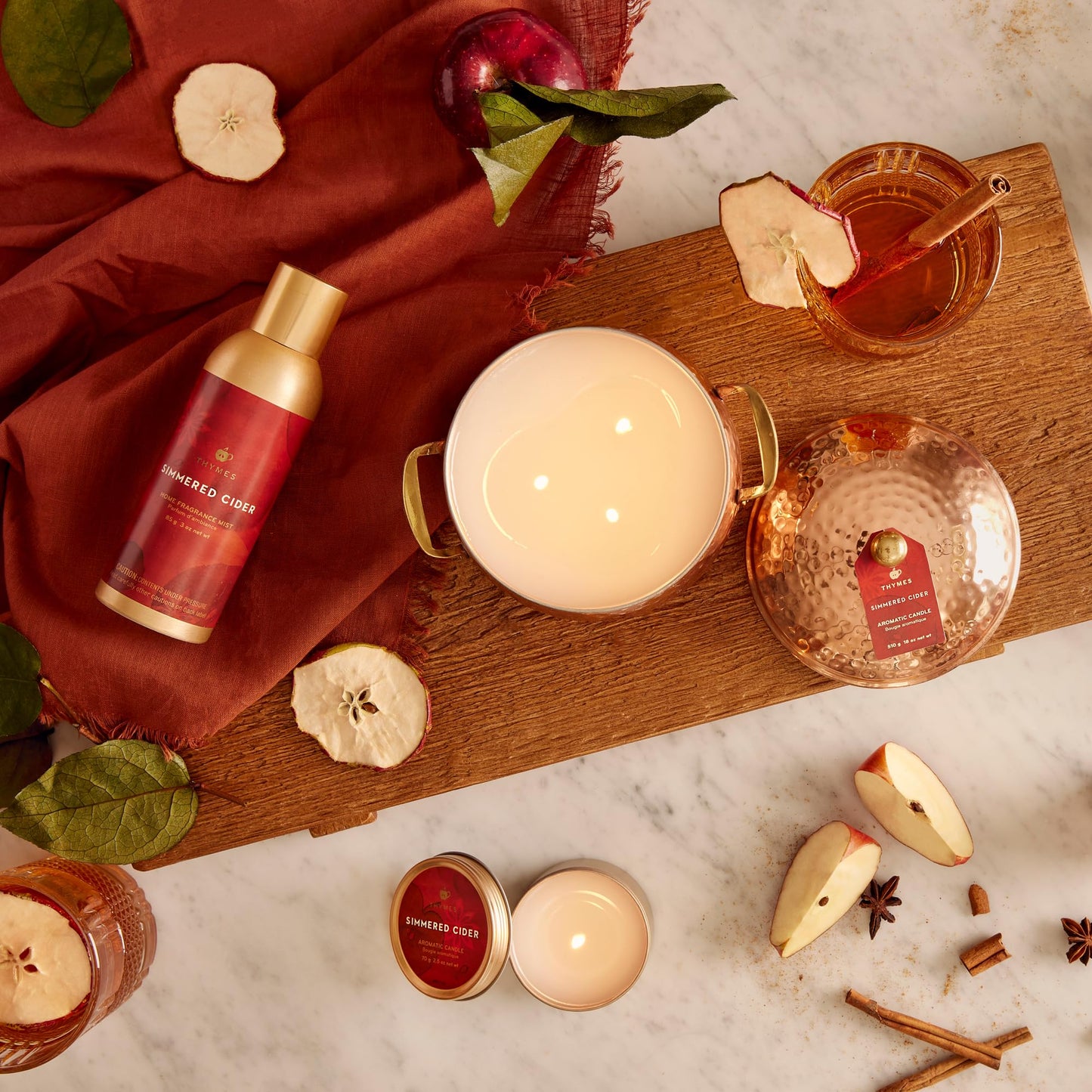Thymes Simmered Cider Travel Tin Candle