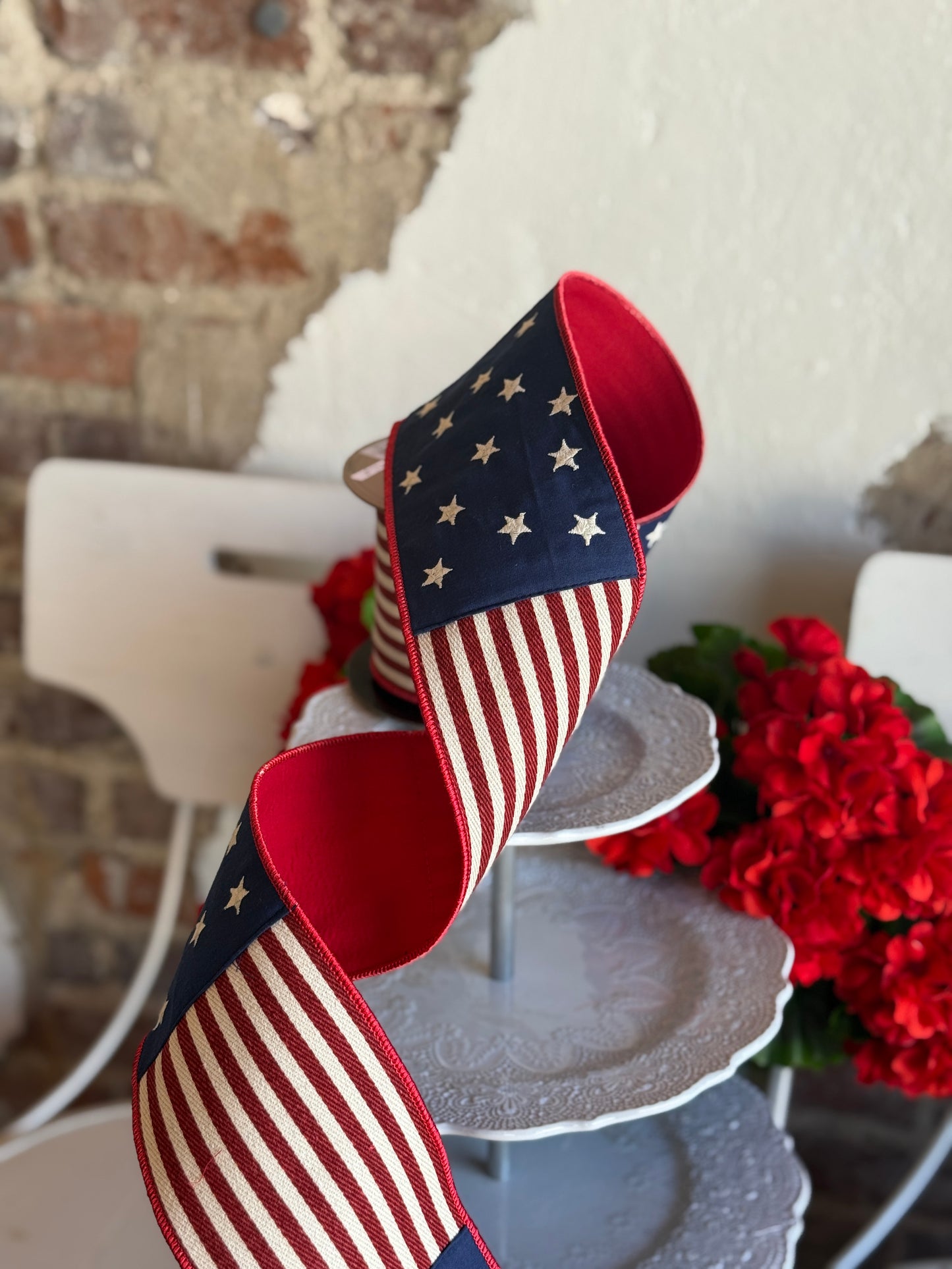 4" Wide, Canvas, Stars & Stripes, Red-White-Blue