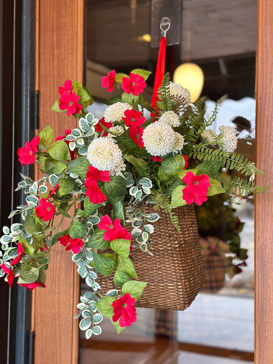 Red Impatiens Trailing Basket