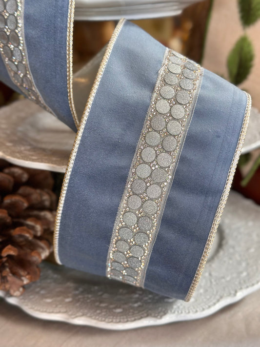 4" Jeweled Bubble w/Velvet Ribbon