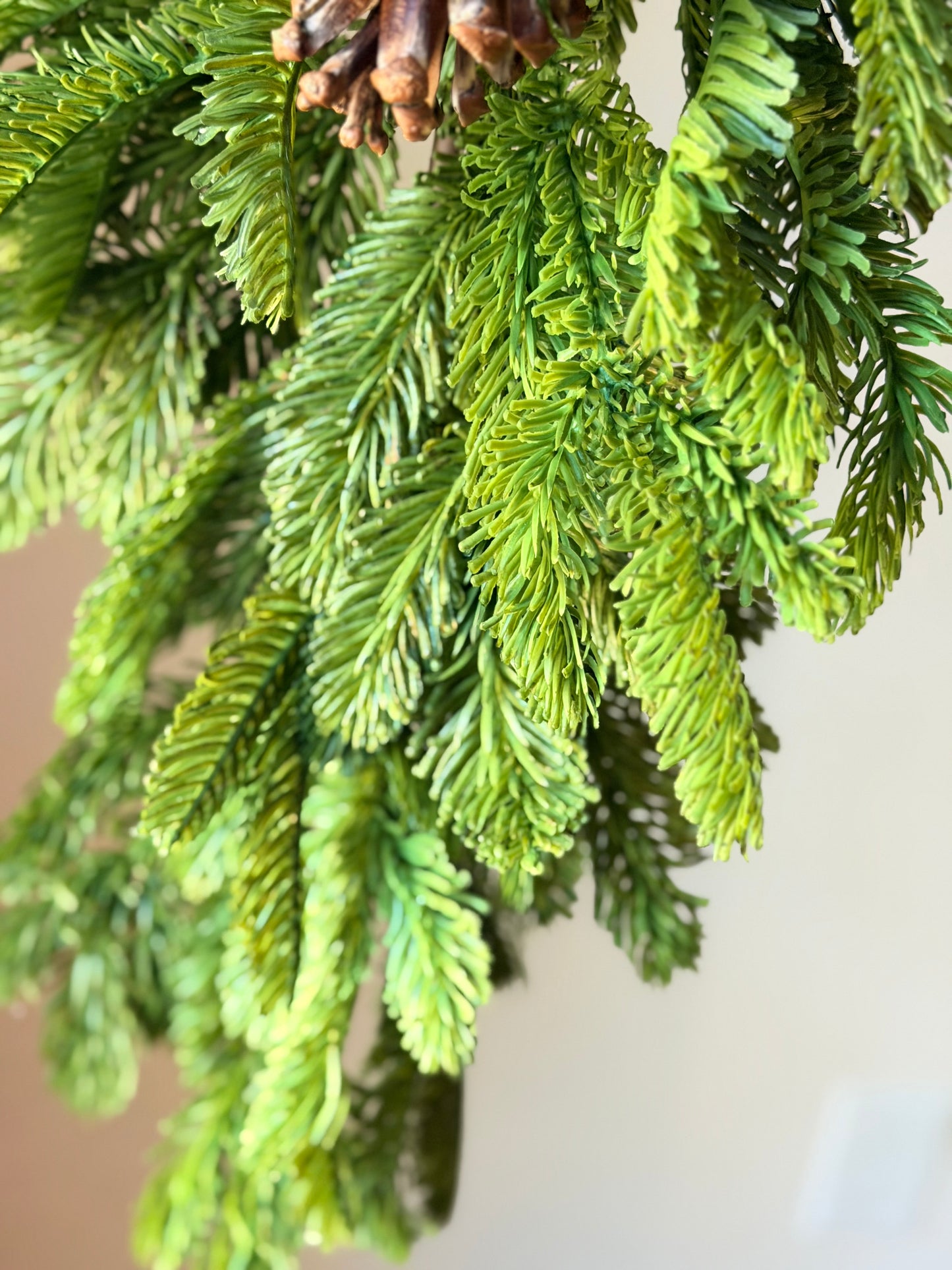 26" REAL TOUCH NOBLE FIR TEARDROP & PINECONE