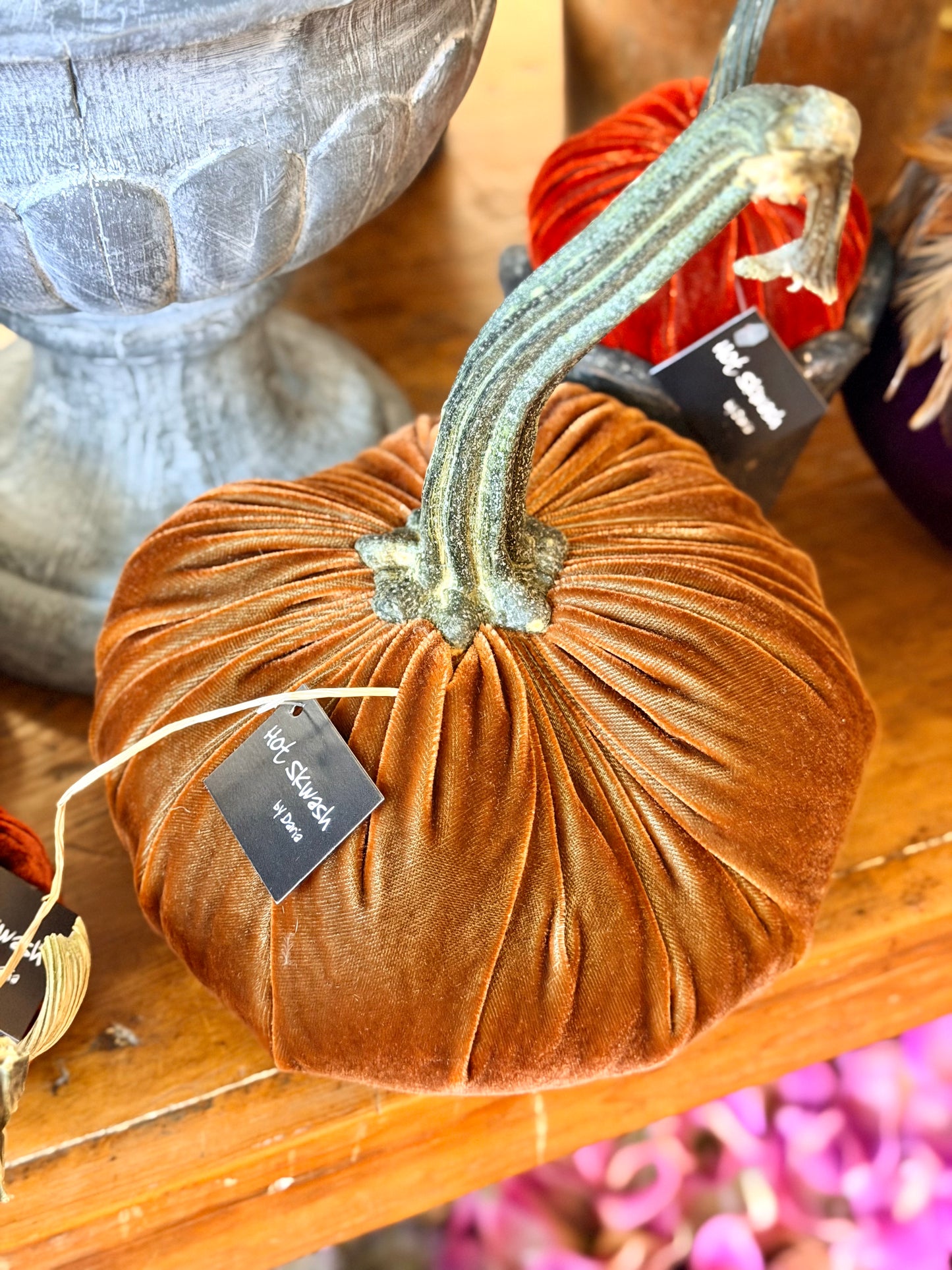 7" Sandgreen Velvet Pumpkin