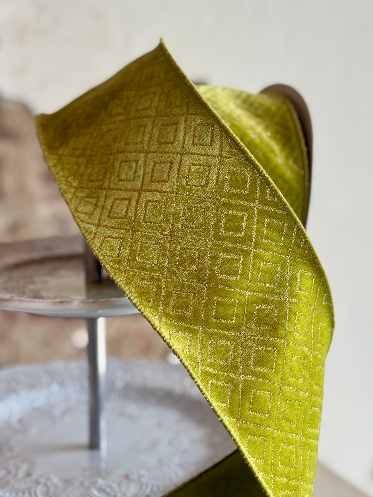 4" DEJA VU- SOLD BY THE YARD, Apple Green