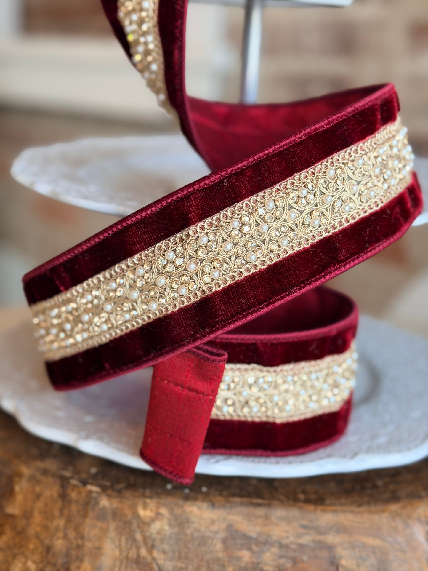 2.5" Ruby Opuleat Ribbon - Sold by the yard