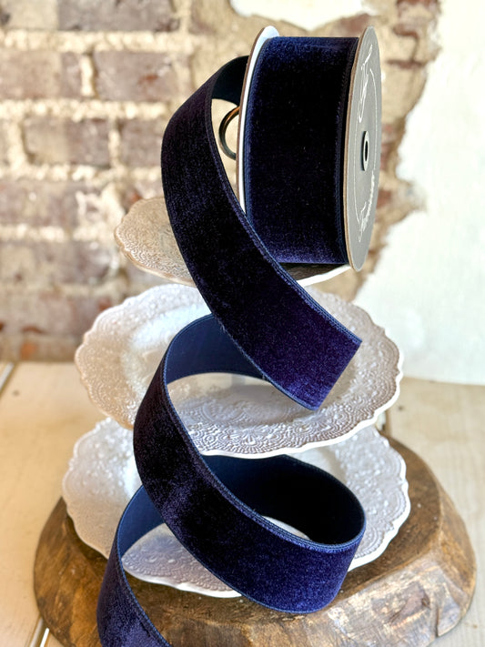 2.5” Navy Velvet Ribbon