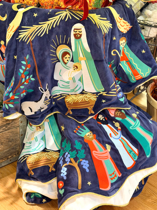 Nativity Embroidered Tree Skirt