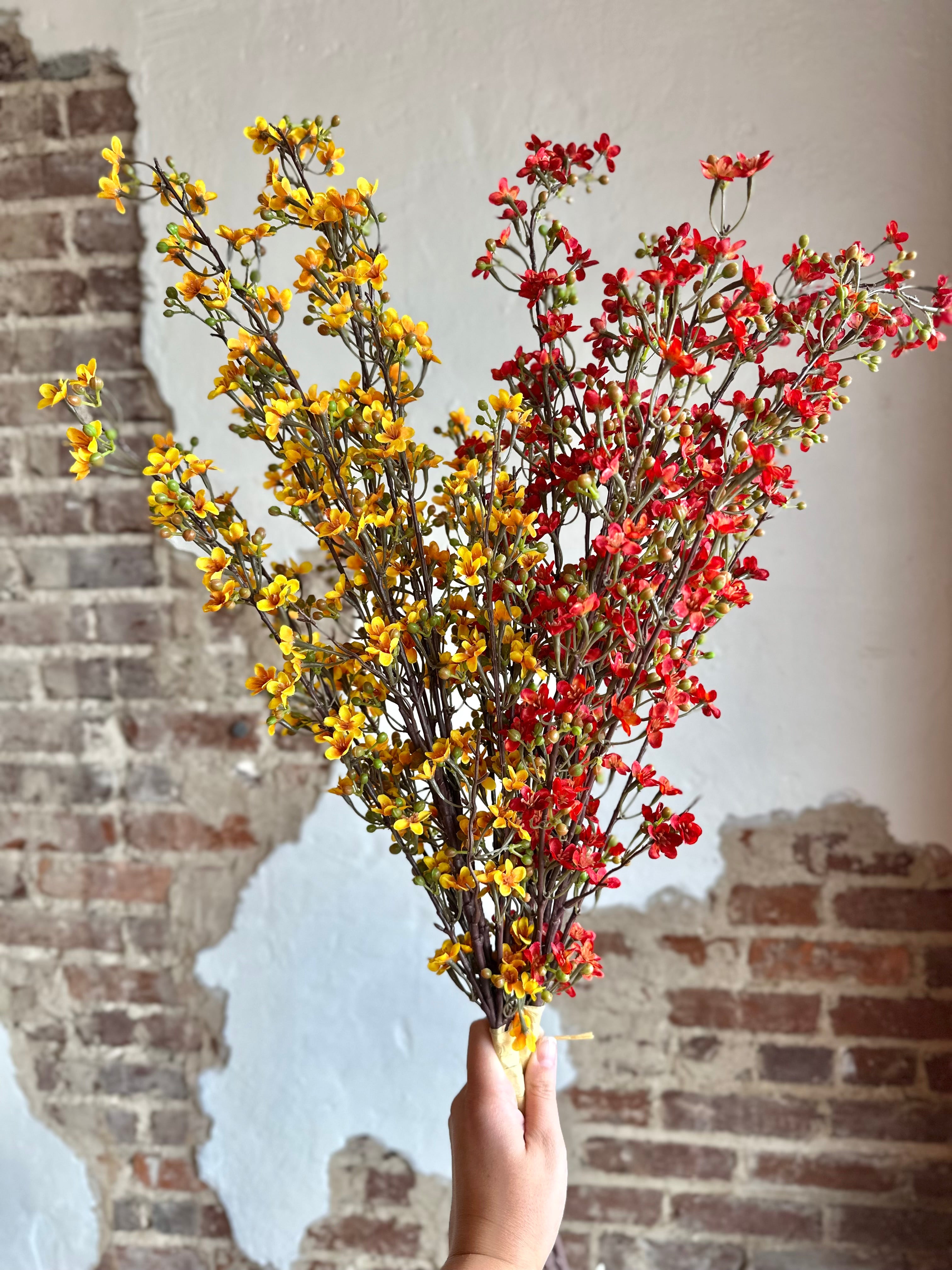 34" DAINTY WAX FLOWERS