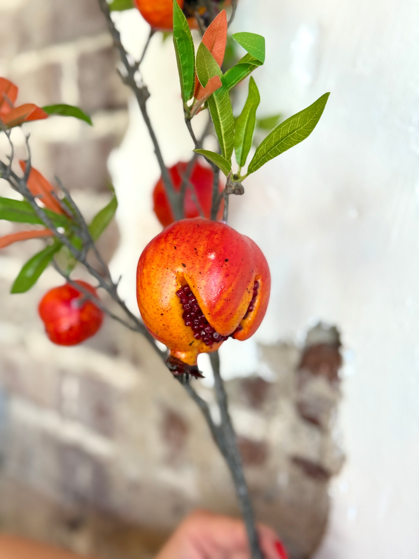 37" POMEGRANATE SPRAY, RED/ORANGE