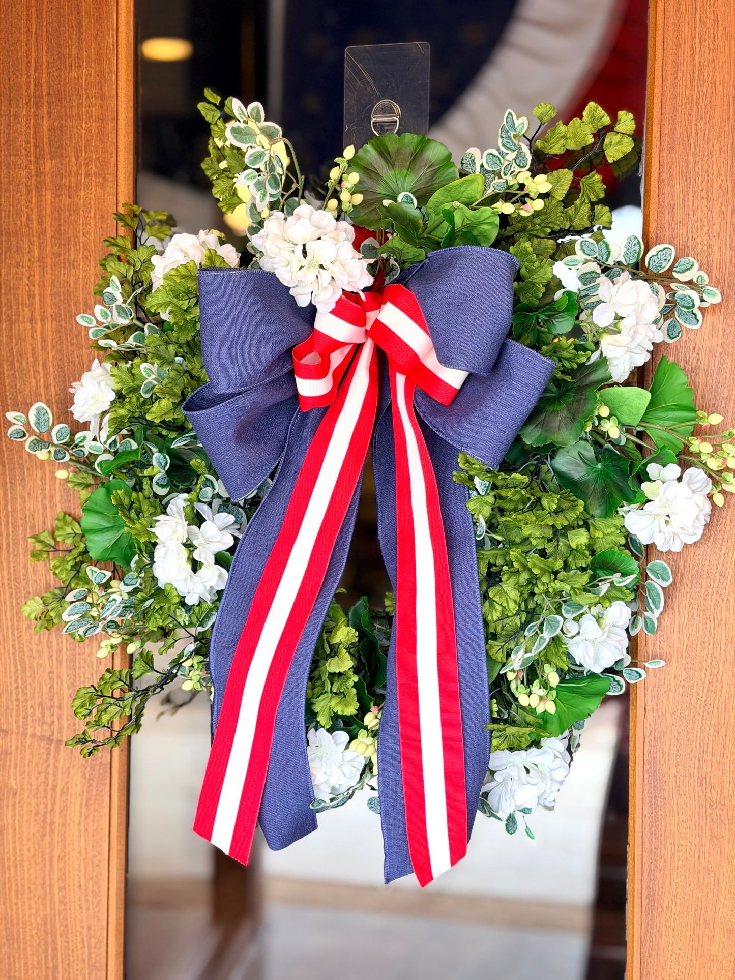 Red White & Denim Wreath