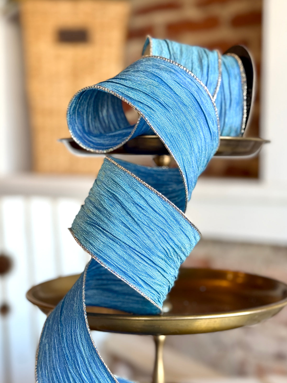 2.5” Crinkle Gauze, Blue - SOLD BY THE YARD
