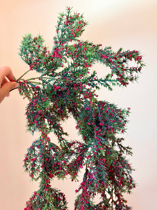 32" Hanging Pepper Berry Branch