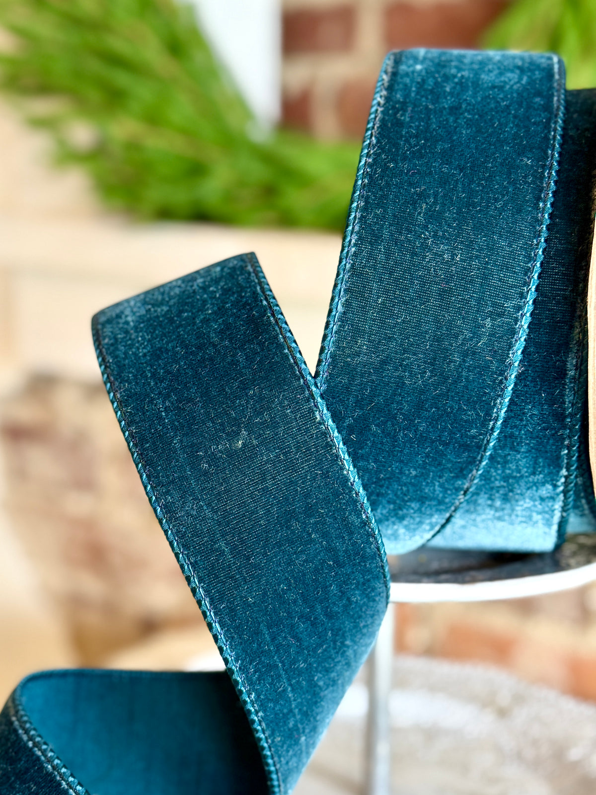 2.5" VELVET- DARK TEAL -SOLD BY THE YARD
