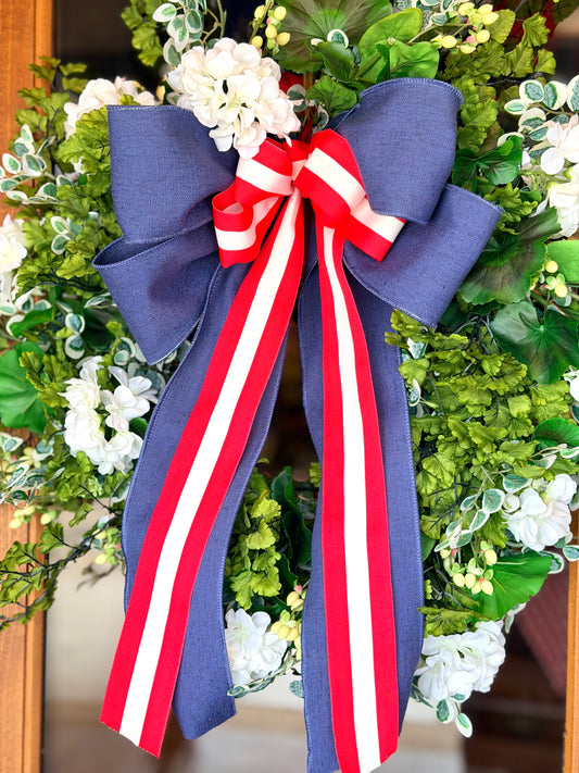Red White & Denim Wreath