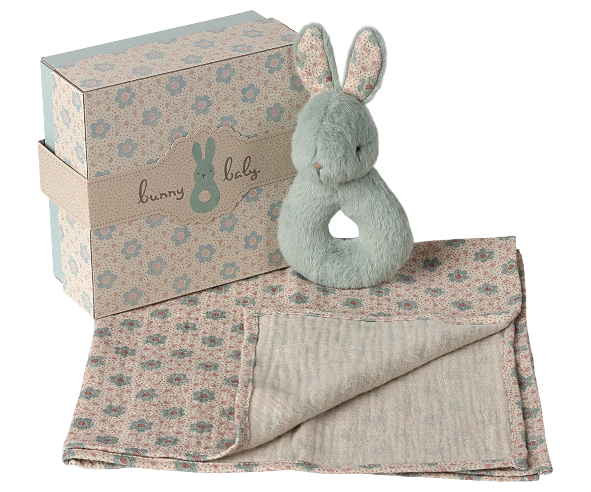 Rabbit Rattle Set - Mint