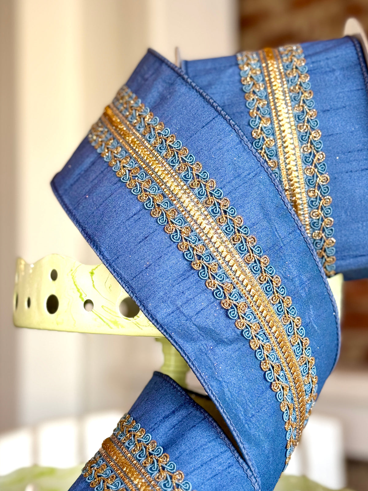 4” Regal Frills - Steel Blue, SOLD BY THE YARD