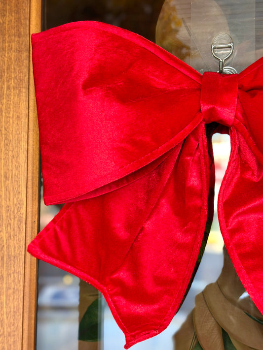 24" OUTDOOR VELVET UV BOW- RED