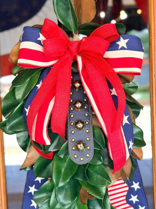 Navy Blue Leather Bell ~ Americana Swag